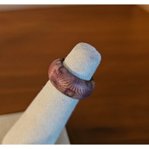 Size 3.5 Real Wood Unisex Ring Handcrafted Matte Finish Minimalist Jewelry - Picture 2 of 2